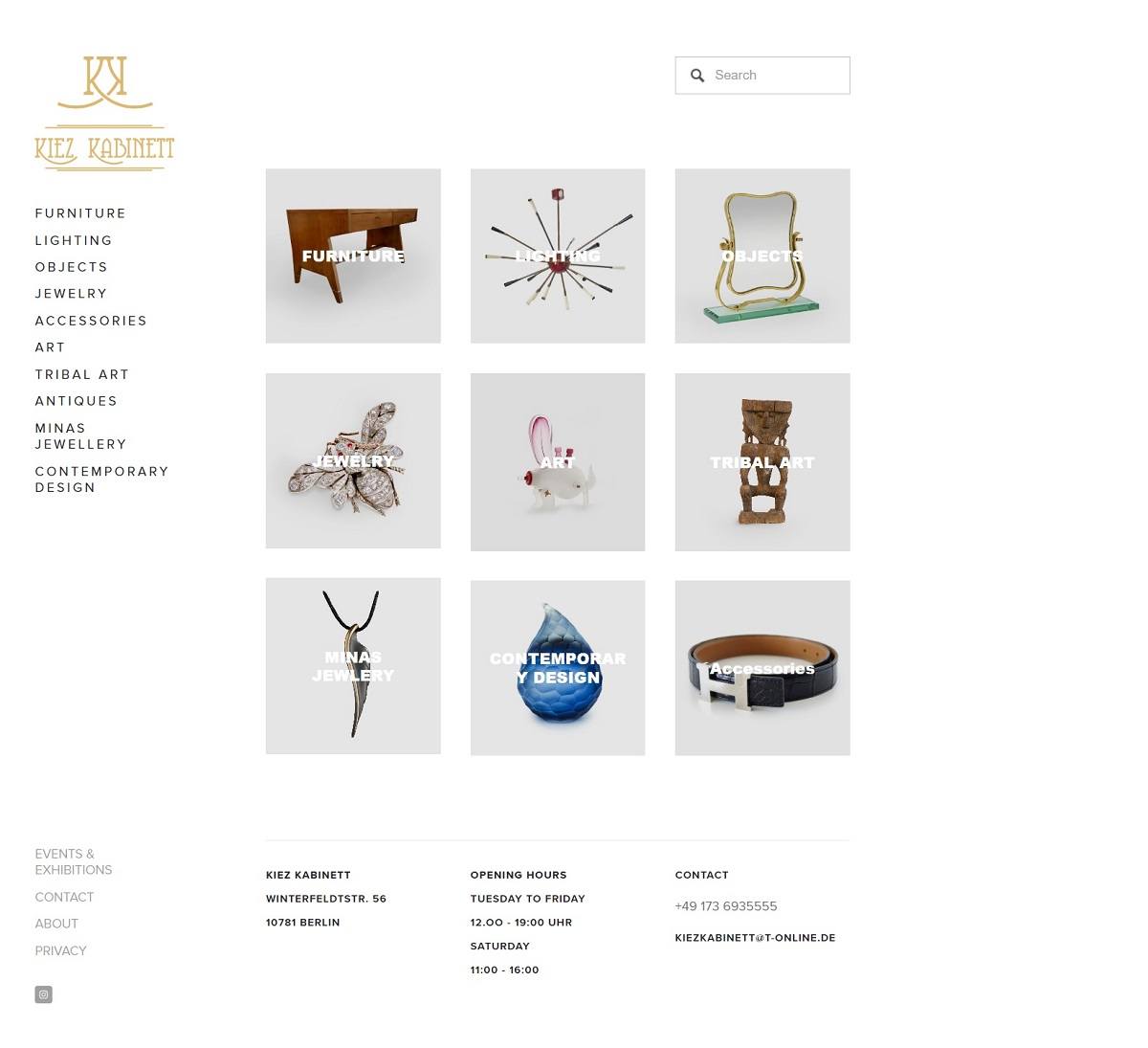 eCommerce website: Kiez Kabinett