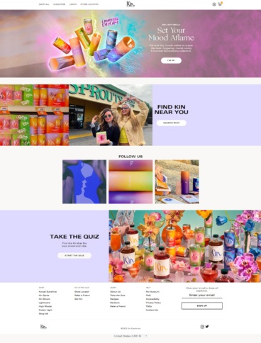 eCommerce website: Kin Euphorics