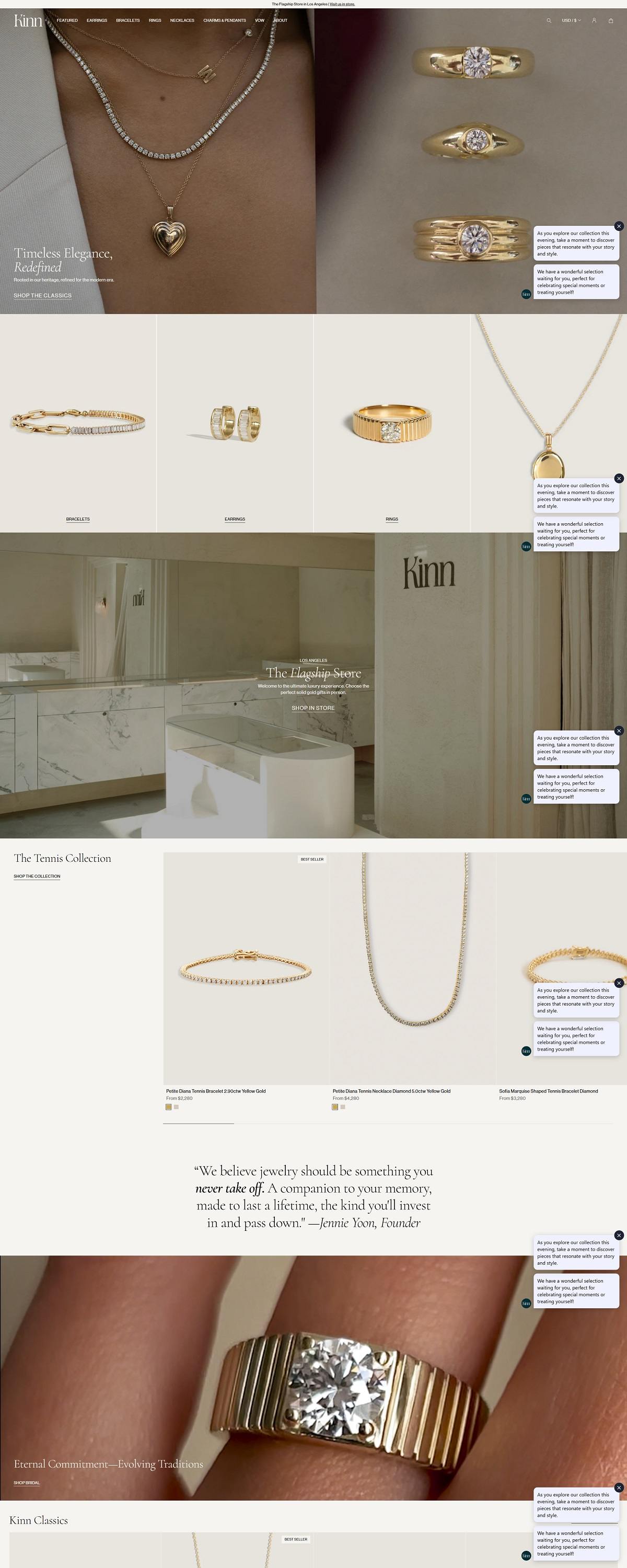 eCommerce website: Kinn