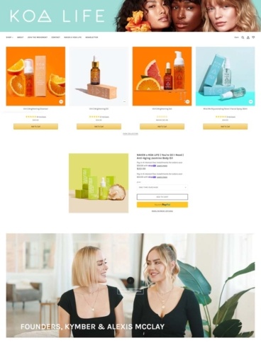 eCommerce website: KOA LIFE