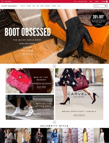 eCommerce website: Kurt Geiger
