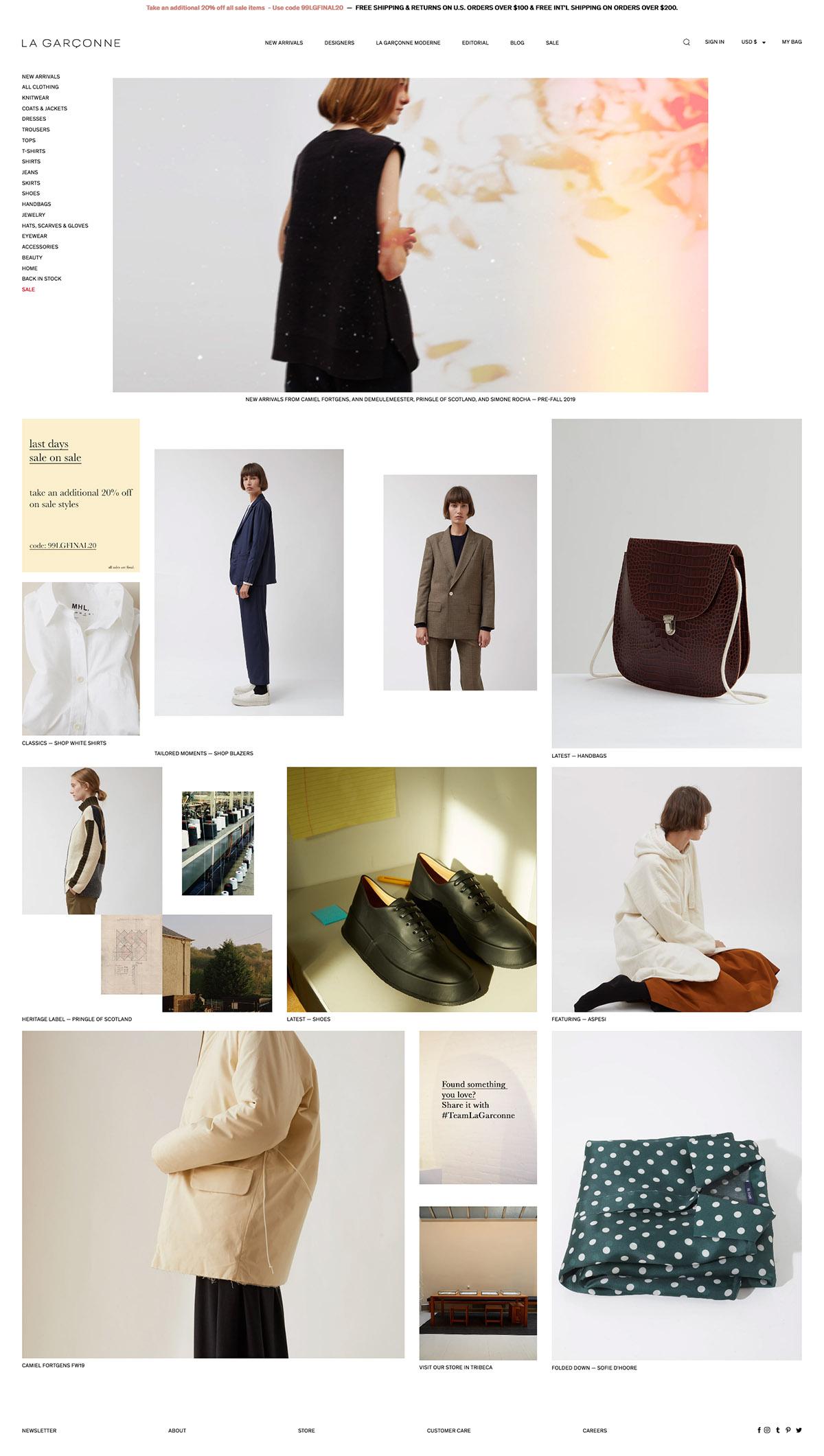 eCommerce website: La Garçonne