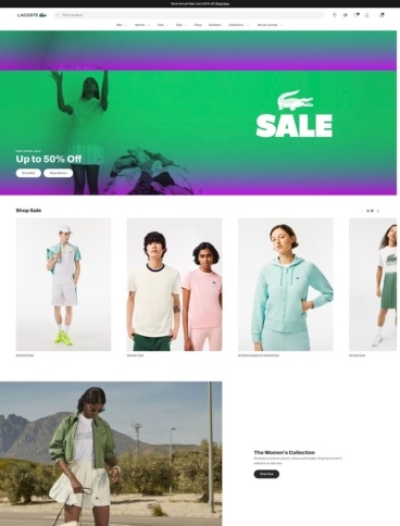 eCommerce website: Lacoste