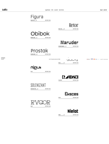 eCommerce website: Laïc: Type Foundry