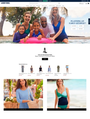 eCommerce website: Lands’ End UK