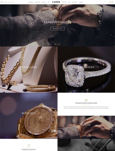 eCommerce website: Lanes Jewellery