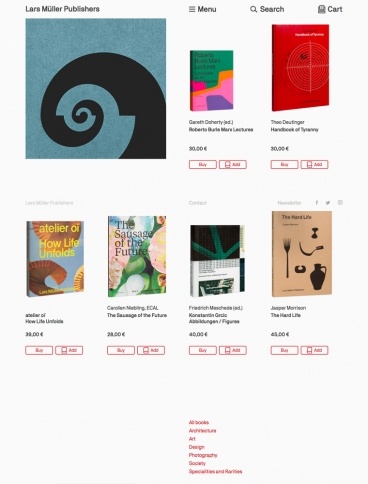 eCommerce website: Lars Muller Publishers