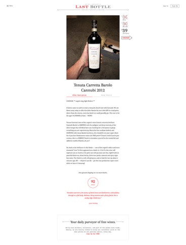 eCommerce website: Last Bottle