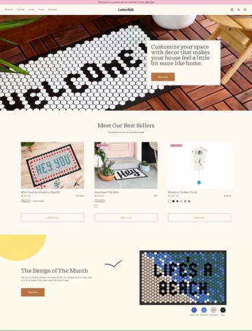 eCommerce website: Letterfolk