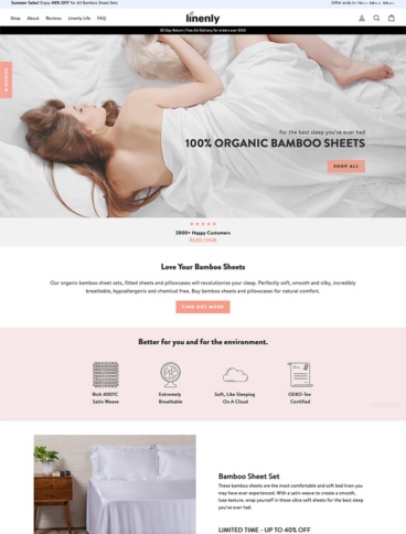 eCommerce website: linenly