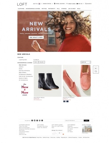 eCommerce website: LOFT