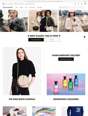 eCommerce website: Louis Vuitton