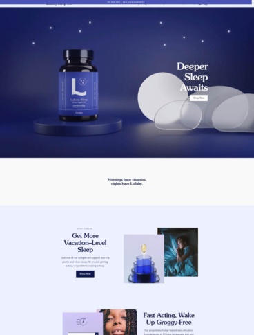 eCommerce website: Lullaby Sleep