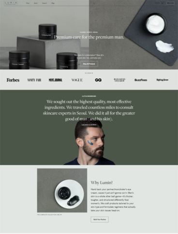 eCommerce website: Lumin