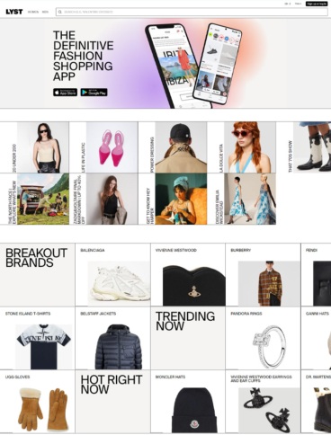 eCommerce website: Lyst