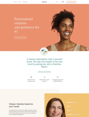 eCommerce website: Made For_