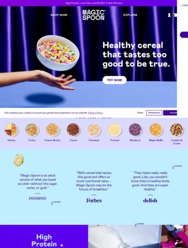 eCommerce website: Magic Spoon
