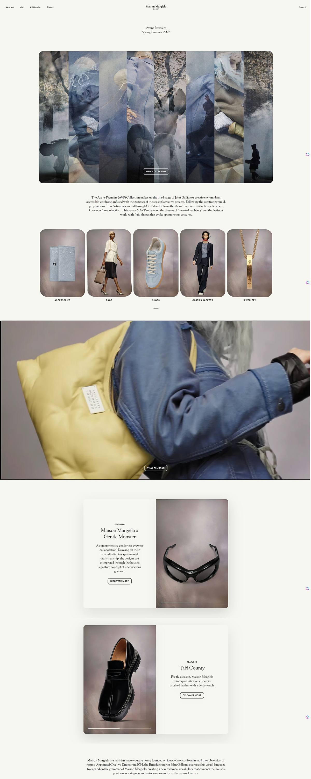 eCommerce website: Maison Margiela