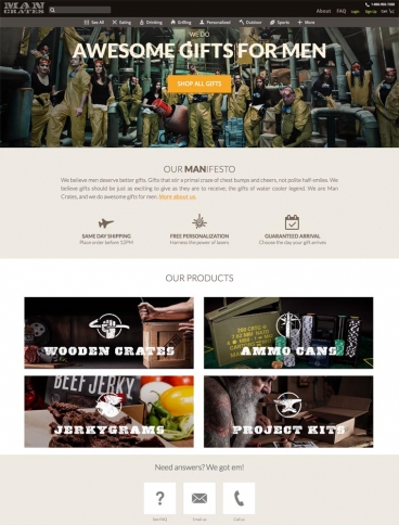 eCommerce website: Man Crates