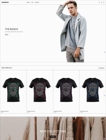eCommerce website template: Mandolin