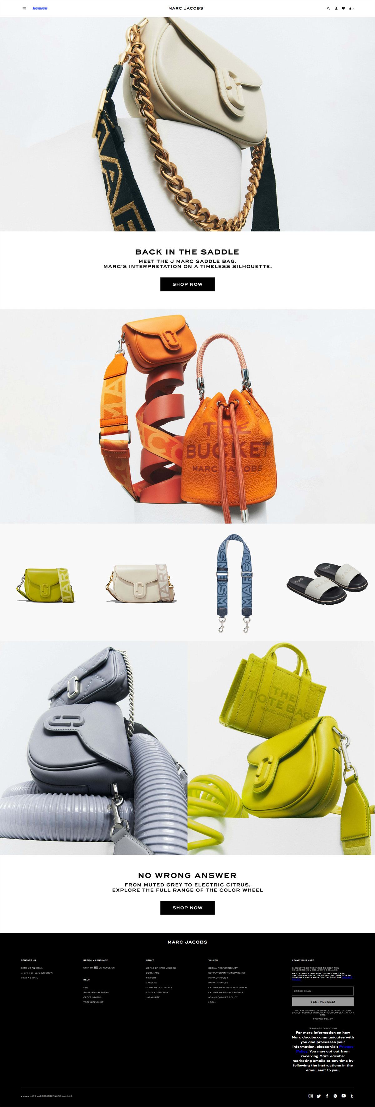 eCommerce website: Marc Jacobs