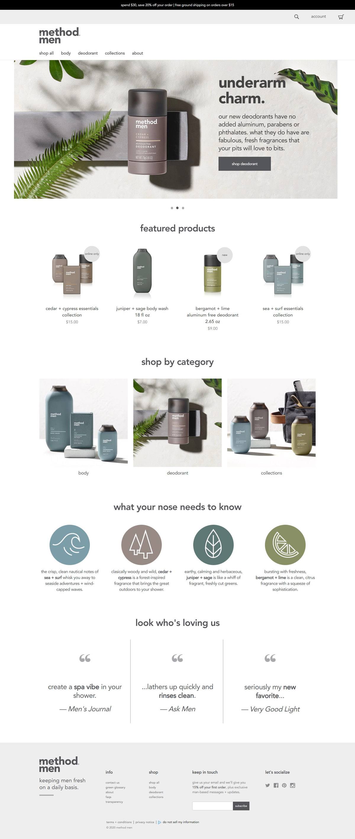 eCommerce website: Method Men