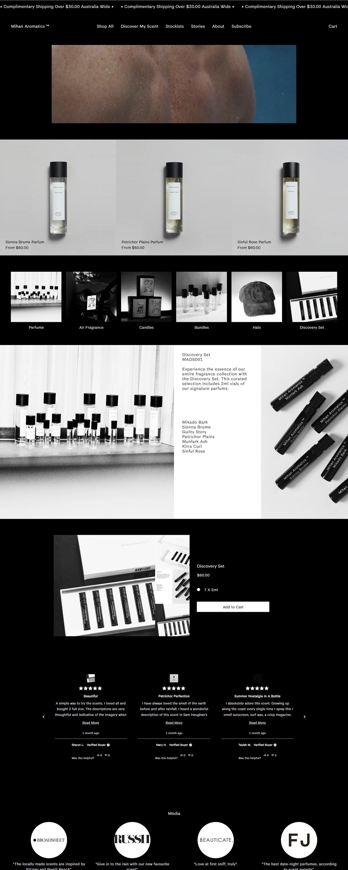 eCommerce website: Mihan Aromatics