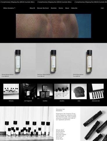 eCommerce website: Mihan Aromatics