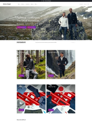 eCommerce website: Ministry of Supply