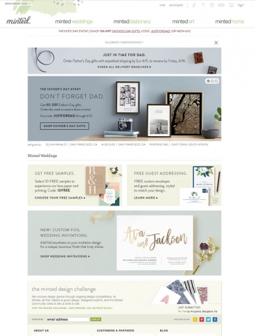 eCommerce website: Minted
