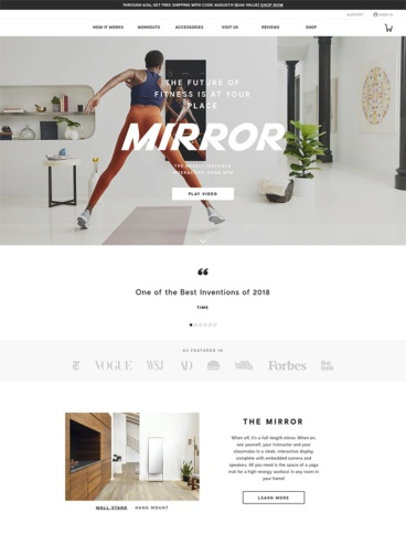 eCommerce website: MIRROR