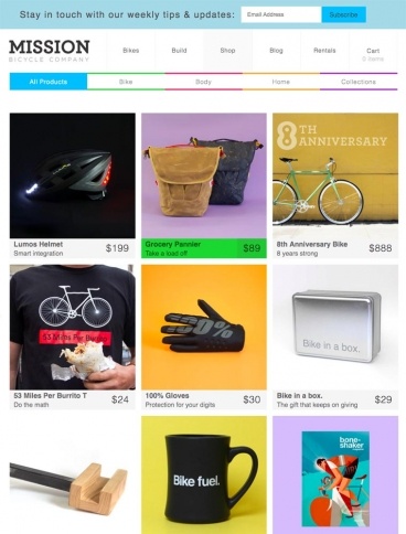 eCommerce website: Mission Bicycle