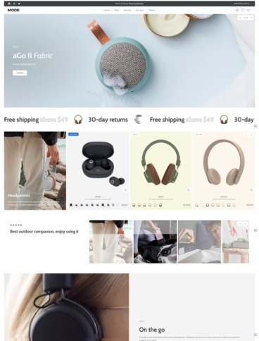eCommerce website template: Mode