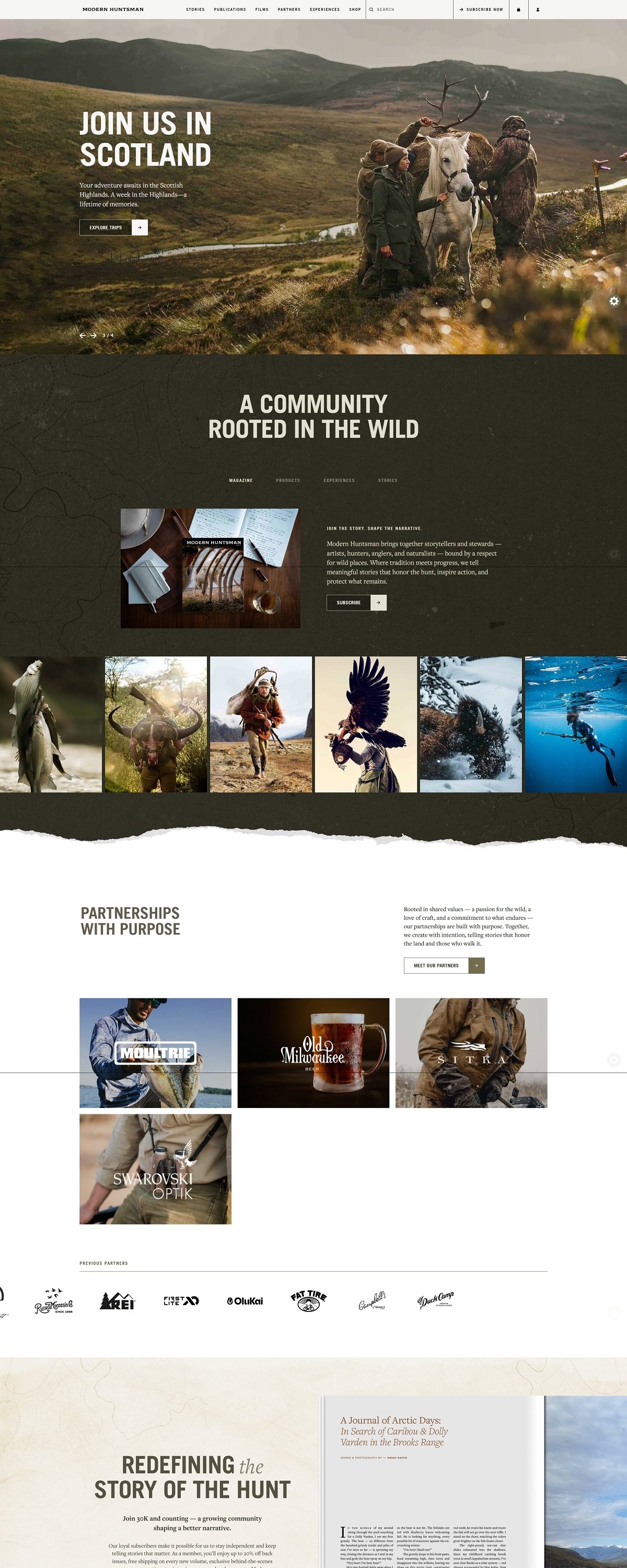eCommerce website: Modern Huntsman