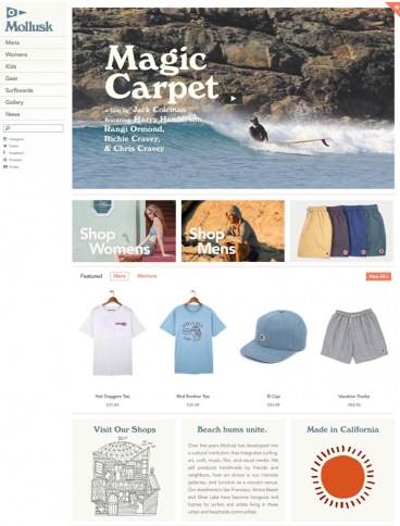 eCommerce website: Mollusk Surf Shop