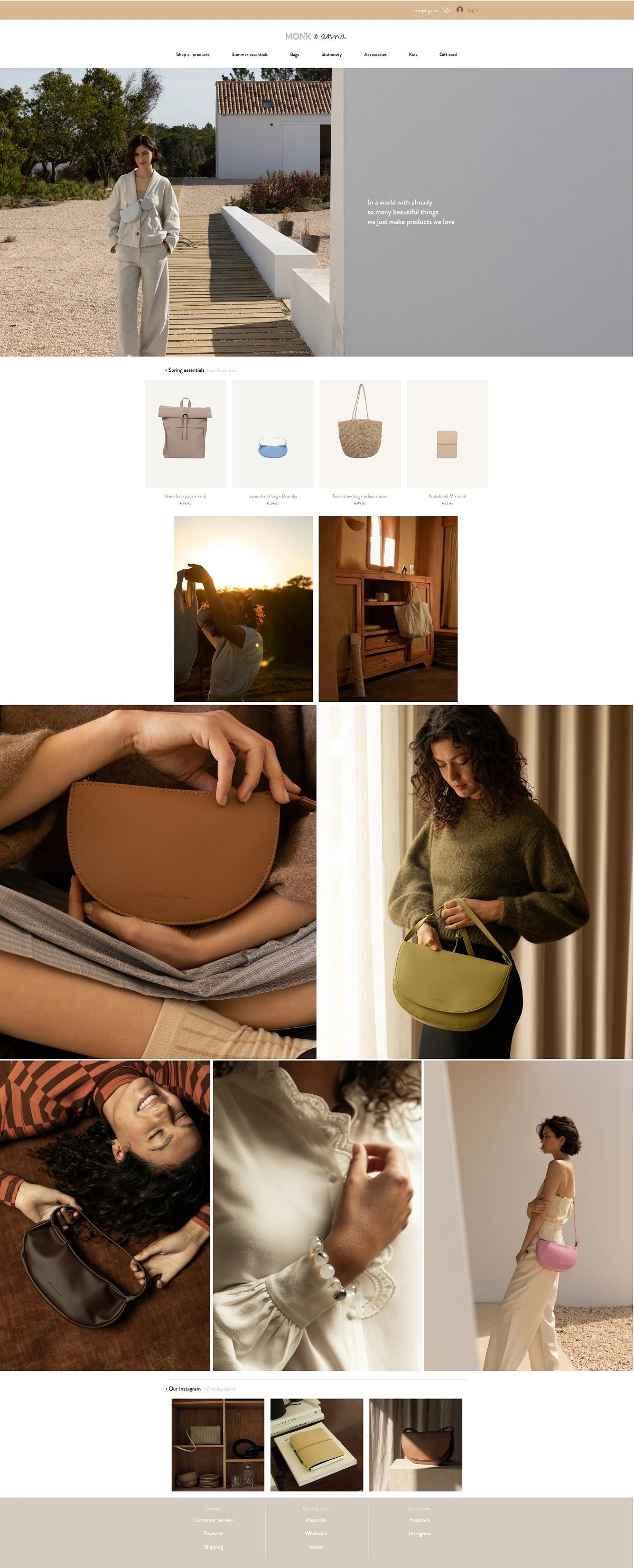 eCommerce website: Monk & Anna