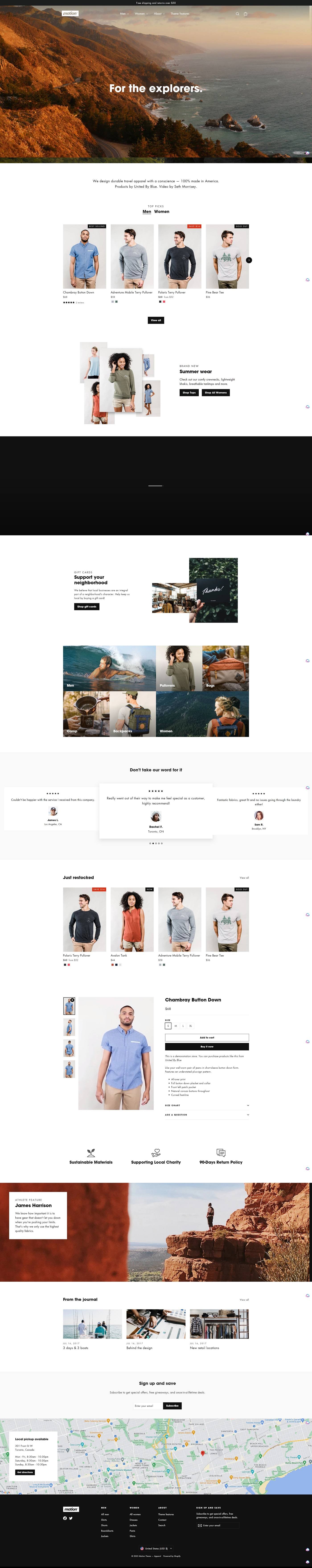 eCommerce website template: Motion Shopify Theme