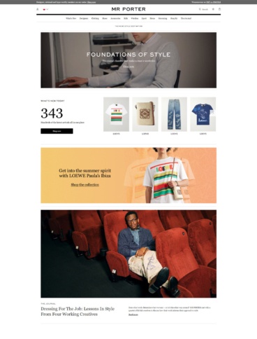 eCommerce website: Mr. Porter