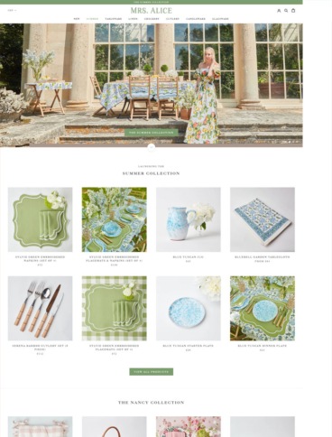 eCommerce website: Mrs Alice