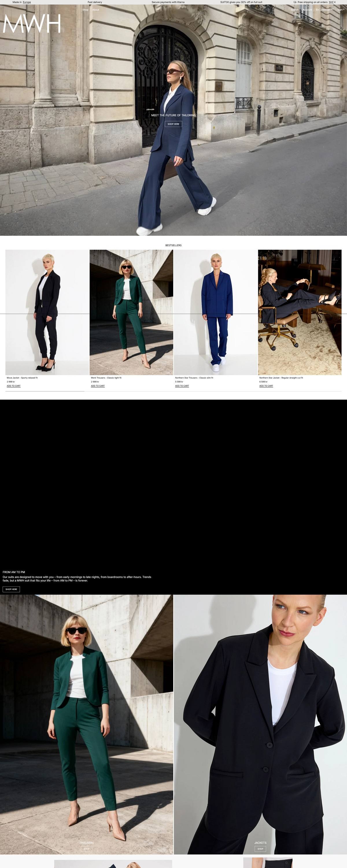 eCommerce website: MWH