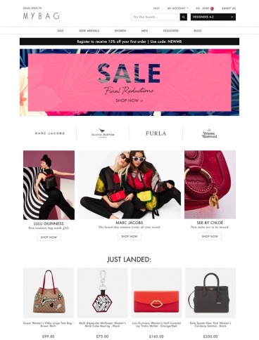 eCommerce website: MyBag