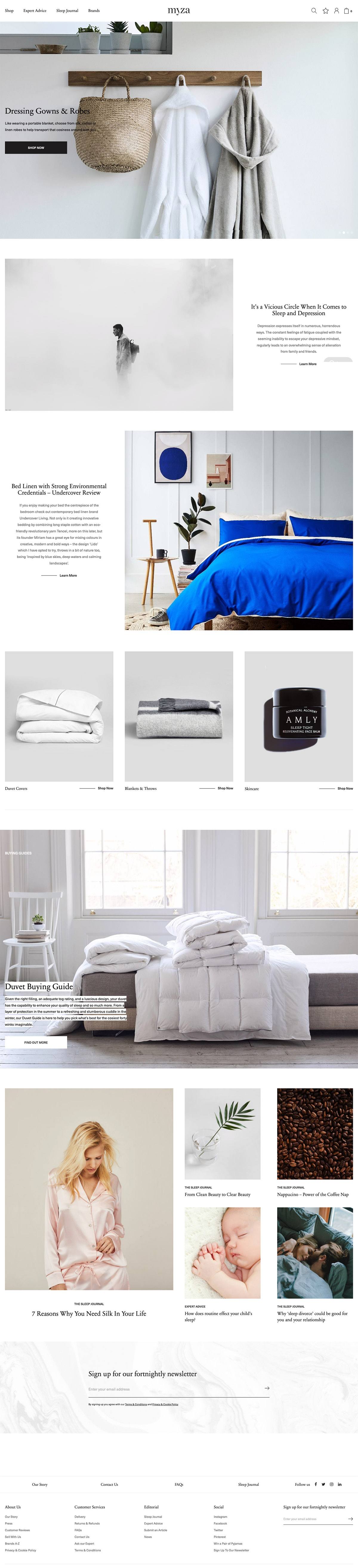 eCommerce website: Myza