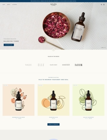 eCommerce website: Nalen Ayurveda