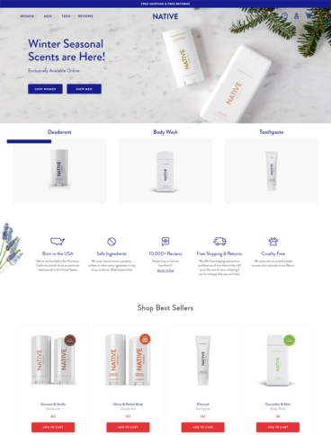 eCommerce website: Native