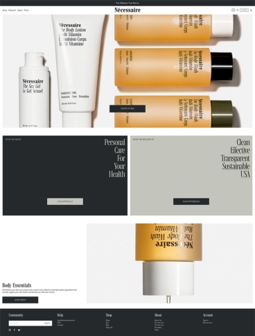 eCommerce website: Nécessaire