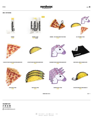 eCommerce website: Nerdwax