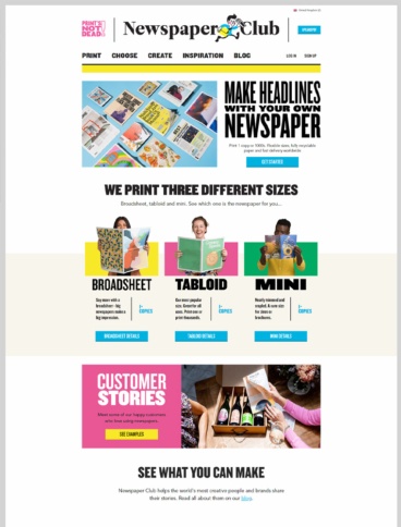 eCommerce website: Newspaper Club