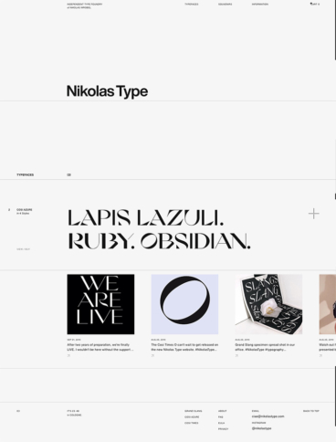 eCommerce website: Nikolas Type