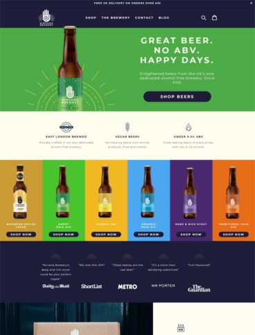 eCommerce website: Nirvana Brewery