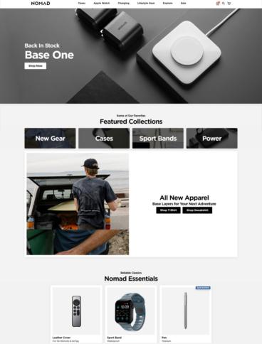 eCommerce website: Nomad